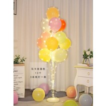 플로어볼 게이트볼용품 내려오는 발광 기둥 플로팅 풍선 생일 장식 장면 레이아웃 축제 분위기 오프닝 기념일 파티, 풍선 장식 O 섹션 + 램프