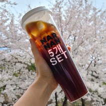 인싸보틀 리유저블컵 대용량 850ml X 5개 SET 리필컵 텀블러 투명 벤티 레터링 콜드, 반투명