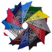 FANNI YOUPIN 다양한 색상 페이즐리 카우보이 반다나 12팩 55.9cm(22인치) 두께의 면 스카프 남성 여성용 홀치기 염색 [미국 직배송], Multifunctional