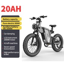 외발전동휠 ekx x20 electric bike mountain moped ebike, 스포크 2000w-20ah