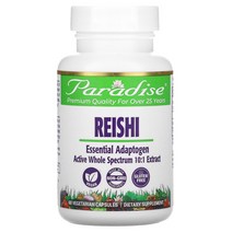 Paradise Herbs 영지버섯 400mg 60식물성 캡슐 붉은 영지