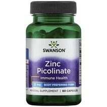 스완슨 아연 피콜리네이트 22mg 캡슐, 60개입 × 4개