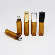 [시니츄]갈색 유리 미니 롤온 공병 아로마 오일 향수 화장품 5ml무료배송, 5ml_골드
