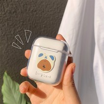무선 블루투스 이어폰 오리지널제작 애니메이션 2대 보호케이스 투명 적용 사과아이폰 3대 PRO 4593153039, 반달가슴곰