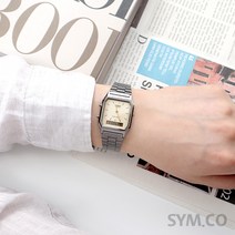 카시오 아날로그 디지털 공용 커플 스퀘어 프리버클 손목시계