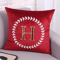 룸빌드 럭셔리 벨벳 H 인테리어 쇼파쿠션 세트, 레드