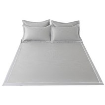 퍼투 단색 쿨매트 세트 베개커버 2개입 포함, 그레이