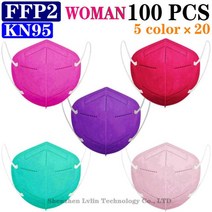 성인 FFP2 5 중 안면 보호 마스크 KN95 15 색 검정색 패브릭 FFP3 필터 호흡기 fpp2, [07] YC95 MAN 200PCS