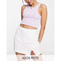 ASOS DESIGN 화이트 컬러의 쁘띠 스플릿 프론트 테니스 스커트