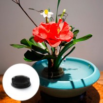 원형 꽃꽂이 생화 수반 고정 흡착식 침봉 DD-11682, 블랙