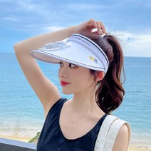 선풍기모자 usb충전 야외 등산 골프 조깅 자전거 아이스 선캡 농업 여성 자외선차단 기능성 여름모자, 베이지