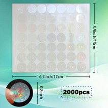 둥근 투명한 안전 스티커 Void 상표 보장 홀로그램 0.8inch, A- 2000pcs