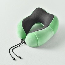 u 모양의 메모리 폼 목 베개 부드러운 느린 리바운드 베개 자동차 버스 비행기 여행 베개 수면 의료 침구, 신선한 녹색