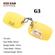 시저플립 클립온 틴트 탈부착 골프 편광 클립 온 선글라스 노란색 운전 안경 합금 다리에