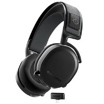 새로운 SteelSeries Arctis Nova 7 무선 멀티 플랫폼 게임용 헤드셋 - 동시 2.4GHz 및 블루투스 편안한 디자인 빠른 충전 38Hr 배터리 PC PS 스위치, 검은색, 닫기 7+