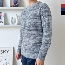 겨울 남자 남성 라운드 보카시 니트 긴팔