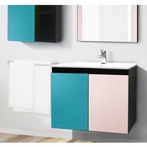 새틴 벽걸이 하부장 세면기, 화이트(연핑크빛), 도기형, 화이트(연핑크빛), 1개