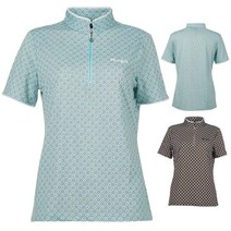 여성 반집업 스퀘어 패턴 골프 반팔티 필드레슨 셔츠