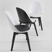 아트박스/꼬모까사 스텔톤-체어(1+1)6종택2, 블랙(화이트방석)/블랙