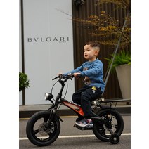 여아 어린이 아동 4발 자전거 보조바퀴 네발 공주, 14인치 듀얼 디스크 브레이크  파우더