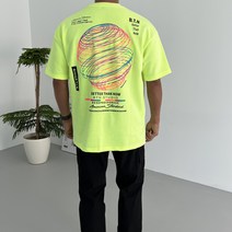 데일트 써클 남자 오버핏 프린팅 여름 반팔티