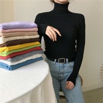 [당일배송] 1+1 골지 부들 터틀넥 목폴라넥 여성 니트