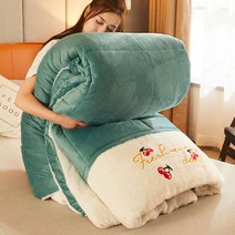 극세사 침대패드 템퍼토퍼 접는 4단 매트리스 솜털 솜이불 두꺼운 담요