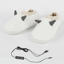 USB 온열 슬리퍼 온도조절 사무실 전기 발난로 수족냉증 풋워머 발 찜질기 발온열기, 검정, 36-37(230-235)