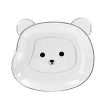 판고데기 긴머리용 헤어 매직기 고대기 귀여운 곰 패턴 간식 접시 라운드 가장자리 서빙 다목적 플라스틱 과일 주방 식기, [02] Clear