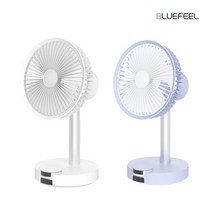 [블루필] 바셋4D 무선 미니 탁상용 휴대용 선풍기 2개 set, 라일락 블루/라일락 블루