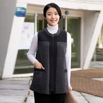 모슬린 엄마옷 골지 누비 배색 조끼 EVE210034 마담 미시옷 중년여성의류 빅사이즈 50대 60대여성옷