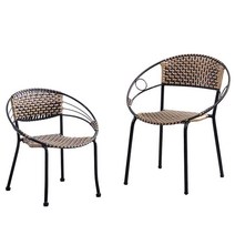 라탄의자 정원 벤치 수영장 테라스 썬베드, 커피 28cm