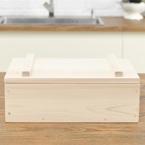 스시 네타박스 회 초밥 보관 박스 숙성 박스 트레이, 소나무 - 유리 커버 대형 상자
