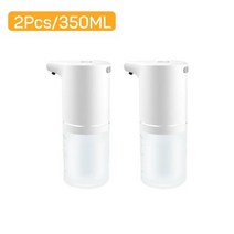 건조기 드라이 원적외선 핸드 비접촉 자동 센서 비누 디스펜서 충전 스마트, 350ML White 2 PC