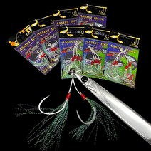 (해룡) JJ코리아 BKK 나일론합사 더블 어시스트훅 더블훅 (2개입) C, 4/0호(짧은끈)