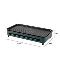 로티세리에어프라이어 로티세리꼬치 1500W 전기 그릴 팬 한국식 바베큐 논스틱 무연 기계 5 단계 조절 로, [01] green, [02] 미국, 01 green_02 미국