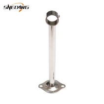 스테인레스 스틸 플랜지 파이프 브래킷 2 개 25/32mm 튜브 100/200/300/400mm 벽걸이 천 랙, 02 D25 H150mm