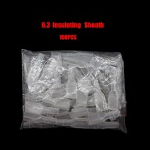 총알단자 암수 크림프 터미널 황동 자동차 스피커 전선 커넥터 절연 피복 100 개/로트 2.8 4.8 6.3mm, [09] 6.3 Sheath