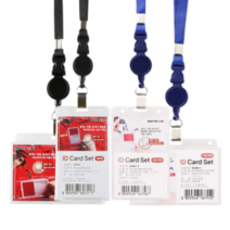 아크릴사원증 신분증케이스 출 릴홀더 명찰 목걸이줄 세트 공무원증 사원증 스트랩 다이소 명찰, 기본, 가로형 파랑
