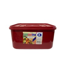 밀폐용기 적색밀폐통 업소용 식당용 김치통 반찬통 싱싱점보밀폐, 8호, 1개