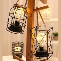까페 바 북유럽풍 LED 조명 장식 2종 인더스트리얼 카페장식 입체감, 사각초롱