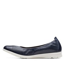 Clarks 여성용 Airabell 미드 발레 플랫 블랙 가죽 12202551, 6, Navy Leather