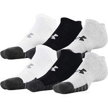 Under Armour 성인용 퍼포먼스 테크 노쇼 양말 스틸 모음 미디엄 6쌍 448428, Steel Assorted (6-pairs)_X-Lar