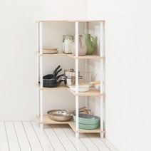 좁은 공간 활용 코너형 스탠드행거 펜트리 4단 수납 선반 600, 단품