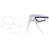 1PCS 퀵 체인지 트리거 카포 키 클램프 프랑 어쿠스틱 일렉트릭 클래식 우쿨렐레 02 화이트 & 4 개 화이트 나일론 우쿨렐레 문자열 설정, 하나, 하얀