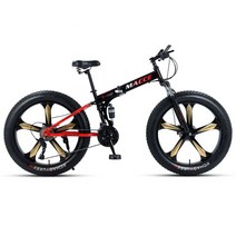 세계일주 MTB 자전거 24단 90% 완조립 배송 기계식디스크브레이크 접이식자전거 CK67, 5도 바퀴, 빨간