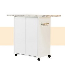 주방보조조리대 이동식 테이블 바퀴달린 주방 조리대 이동, 화이트