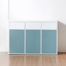 [생활의힘]르베사 다용도 수납휴지통 3칸, 파우더블루