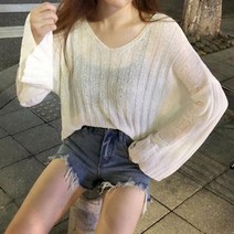 드레스날다 두근두근 나팔소매 브이넥 니트 mknit1174