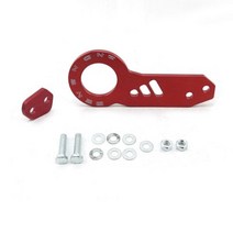 자동차견인고리 스트랩 후크 손잡이 커넥터 연결고리 레이싱 스타일 후면 견인 후크 알루미늄 합금 범퍼 트레일러 도구 1 세트 범용 자동차에 적합 최신 판매, 빨간